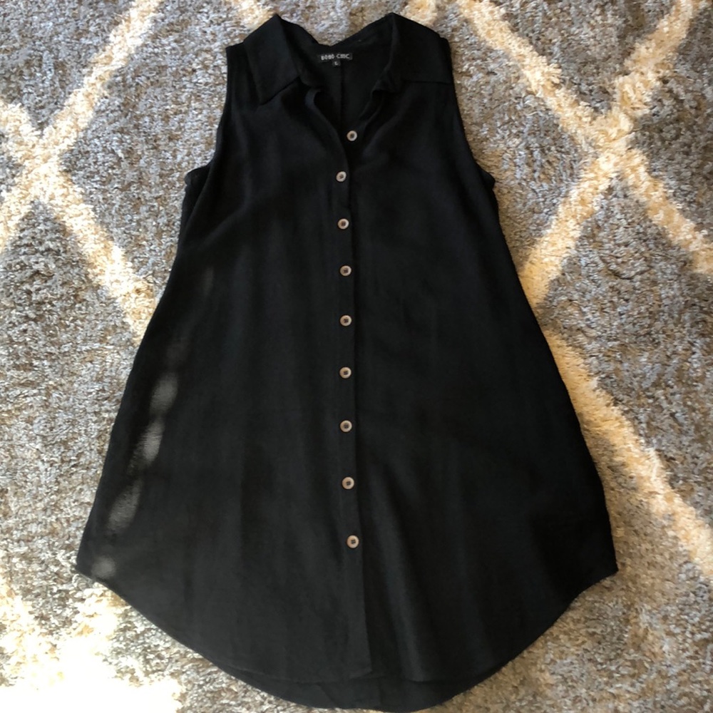 Black linen dress size L